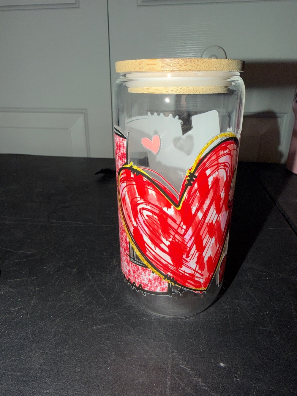 Love Valentines Day Glass Cup